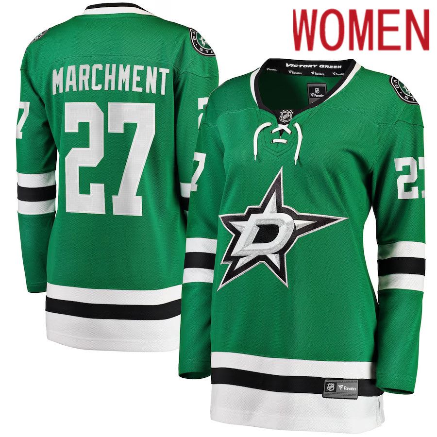 Women Dallas Stars 27 Mason Marchment Fanatics Branded Kelly Green Home Breakaway Player NHL Jersey